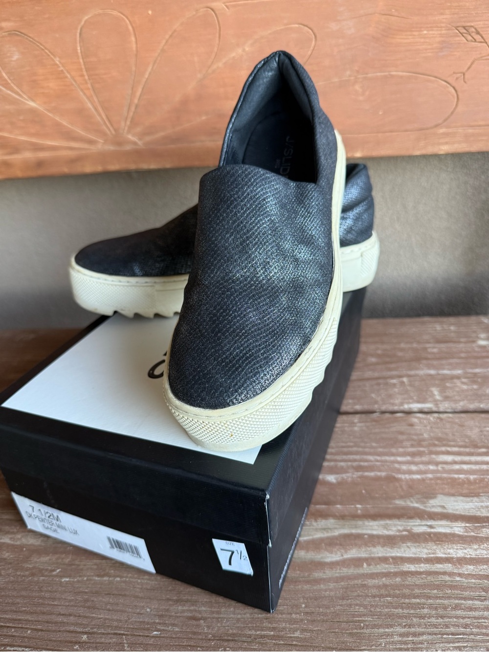 J/Slides Platform Slip-Ons 7.5 Dark Pewter